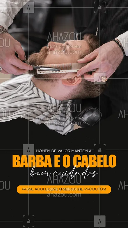 posts, legendas e frases de barbearia para whatsapp, instagram e facebook: Um cabelo bonito e uma barba bem feita precisam de cuidados diários, aqui você encontra os produtos certos para isso!
#AhazouBeauty #barba  #barbearia  #barbeiro  #barbeiromoderno  #barber  #barbeirosbrasil 
