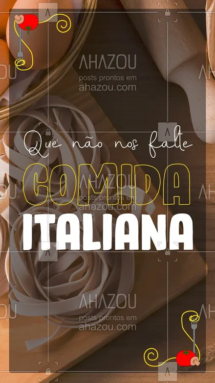 posts, legendas e frases de cozinha italiana para whatsapp, instagram e facebook: Esse é o principal pedido de hoje! ?? #ComidaItaliana #Pasta #ahazoutaste #massas #italianfood #ahazoutaste 
