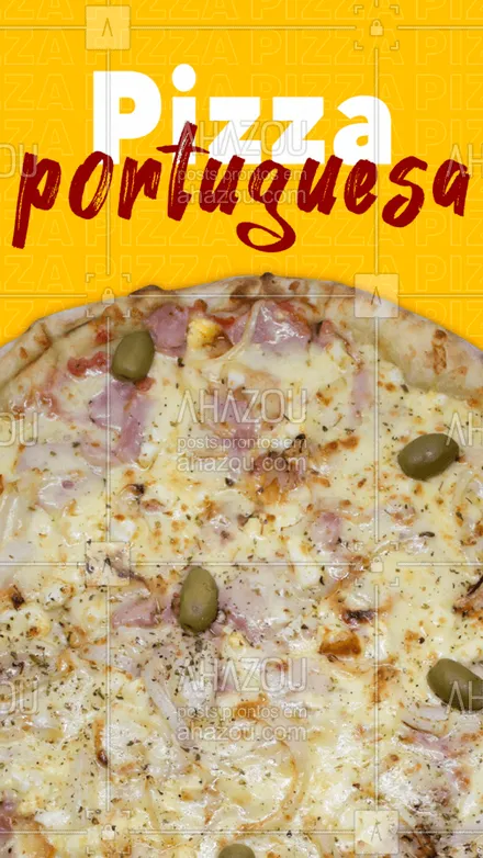 posts, legendas e frases de pizzaria para whatsapp, instagram e facebook: A melhor pizza portuguesa da região você encontra aqui! Entre em contato e peça já a sua! #pizzaria #pizza #pizzalife #ahazoutaste #pizzalovers #sabores #pizzadeportuguesa #portuguesa 